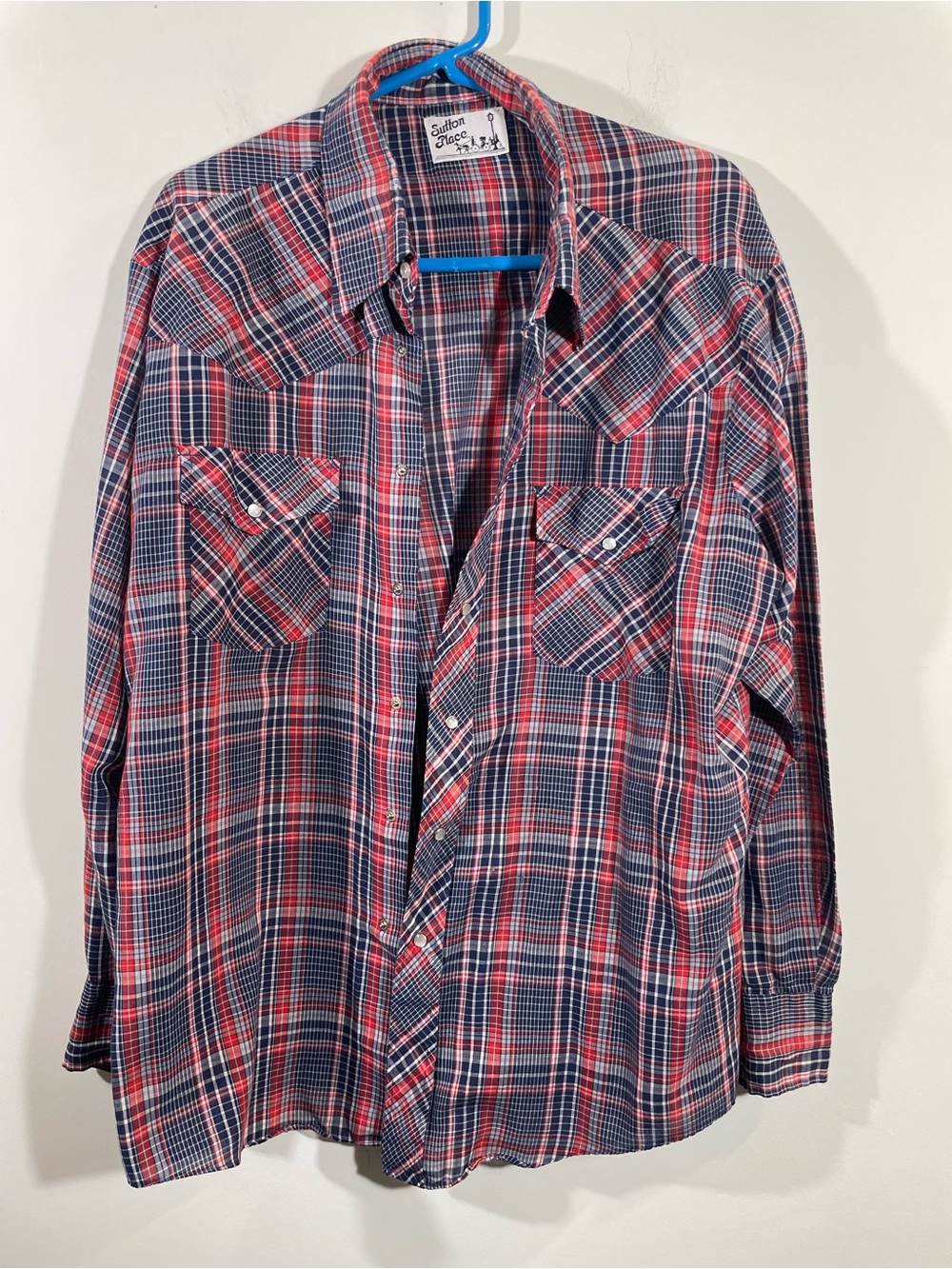 Vintage Sutton Place plaid shirt XL